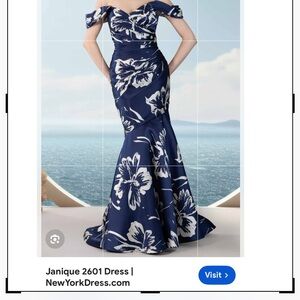 Janique Navy Floral Maxi Dress- gorgeous condition- worn once